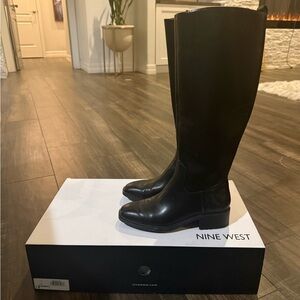 Nine West Elegant Black Riding Boots